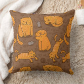 猫が付いているパターン クッション (ブランケット)