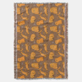 猫が付いているパターン スローブランケット (正面縦)