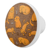 猫が付いているパターン セラミックノブ (右)