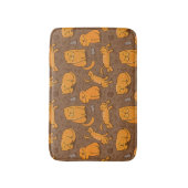 猫が付いているパターン バスマット (正面縦)