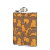 猫が付いているパターン フラスク (左)