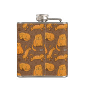 猫が付いているパターン フラスク (裏面)