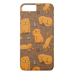 猫が付いているパターン iPhone 8 PLUS/7 PLUSケース