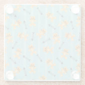 猫が付いている背景 ガラスコースター (裏面)