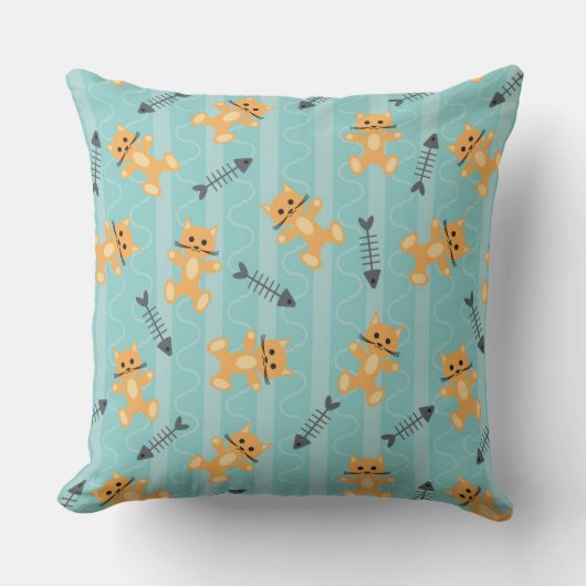 猫が付いている背景 クッション (正面)