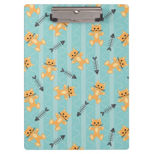 猫が付いている背景 クリップボード (正面)