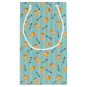 猫が付いている背景 スモールペーパーバッグ (裏面)