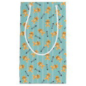 猫が付いている背景 スモールペーパーバッグ (正面)