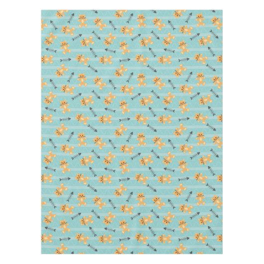 猫が付いている背景 テーブルクロス (正面)