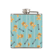 猫が付いている背景 フラスク (裏面)