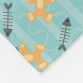 猫が付いている背景 フリースブランケット (角)