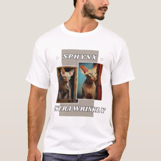 猫が余計にしわを寄せる Tシャツ