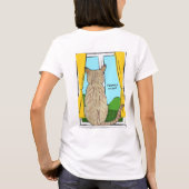 猫が信頼しているのか怒っているのか 後ろ姿の丸い時計 Tシャツ (裏面)