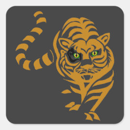 猫が元気で幸せ スクエアシール