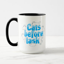 猫が先、タスクは後回し ねこ おもしろ マグカップ