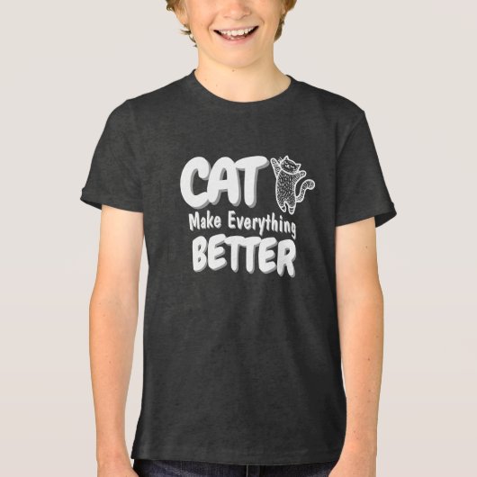 猫が全てを良くすカスタマイズる トライブレンドＴシャツ (正面)