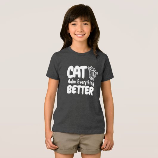 猫が全てを良くすカスタマイズる トライブレンドＴシャツ (正面全面)
