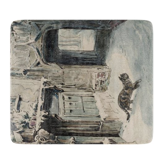 猫が出てくるのをシンプキン（ビアトリックス・ポッター） カッティングボード (正面)