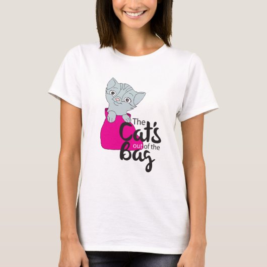 猫が出てくるバッグ猫まんが子猫 Tシャツ (正面)