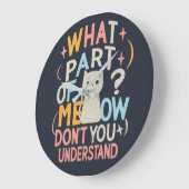 猫が分からない部分おもしろいは ラージ壁時計 (傾斜)