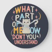 猫が分からない部分おもしろいは ラージ壁時計 (正面)