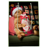 猫が卵を飲む鼻 ミディアムペーパーバッグ (裏面)