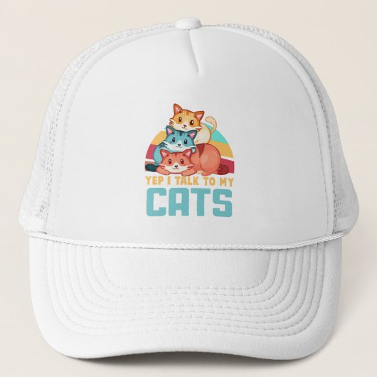 猫が可愛いトリオ猫デザイン2 キャップ (正面)