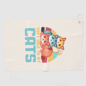 猫が可愛いトリオ猫デザイン2 ゴルフタオル (横)