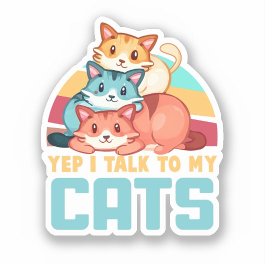 猫が可愛いトリオ猫デザイン2 シール (正面)