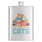 猫が可愛いトリオ猫デザイン2 フラスク (正面)