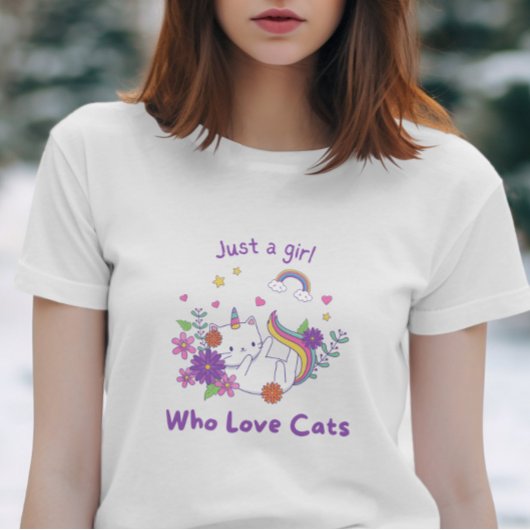 猫が可愛い女の子おもしろい Tシャツ
