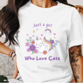 猫が可愛い女の子おもしろい Tシャツ