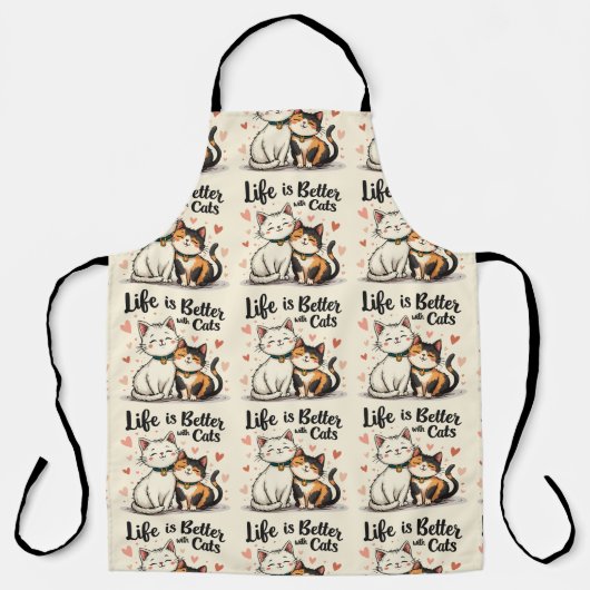 猫が可愛い猫の美意識で生きる エプロン (正面)