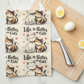 猫が可愛い猫の美意識で生きる キッチンタオル (四つ折り)