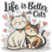 猫が可愛い猫の美意識で生きる シール (正面)