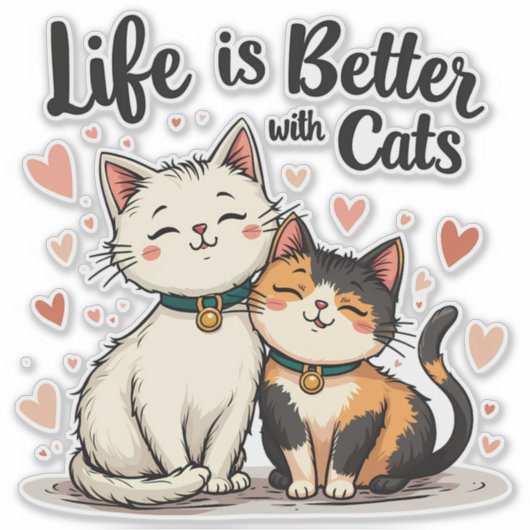 猫が可愛い猫の美意識で生きる シール (正面)