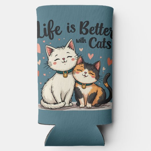 猫が可愛い猫の美意識で生きる スリム缶クーラー (裏面)