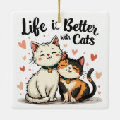 猫が可愛い猫の美意識で生きる セラミックオーナメント (裏面)