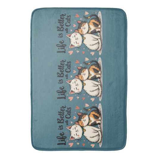 猫が可愛い猫の美意識で生きる バスマット (正面縦)