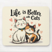 猫が可愛い猫の美意識で生きる マウスパッド (正面)