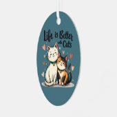 猫が可愛い猫の美意識で生きる メタルオーナメント (正面左)
