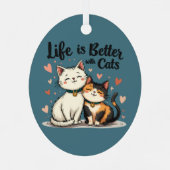 猫が可愛い猫の美意識で生きる メタルオーナメント (裏面)