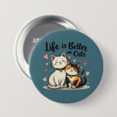 猫が可愛い猫の美意識で生きる 缶バッジ (正面&裏面)