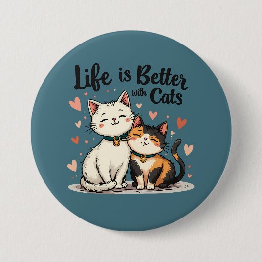 猫が可愛い猫の美意識で生きる 缶バッジ (正面)