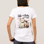 猫が可愛い猫の美意識で生きる Tシャツ (裏面)