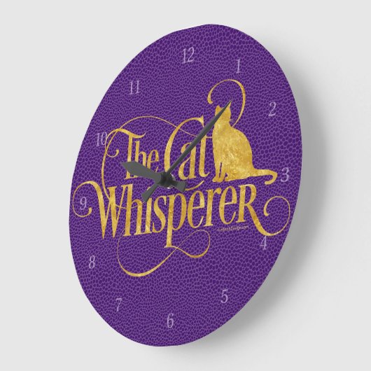 猫が囁く大きな時計 ラージ壁時計 (傾斜)