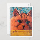 猫が壁を覗き込むルイ・ワーイン ポストカード (正面/裏面)