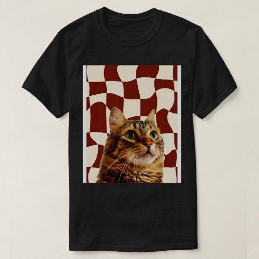 猫が夕日を眺める1 Tシャツ (デザイン正面)