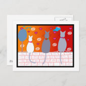 猫が夕暮れ ポストカード (正面/裏面)