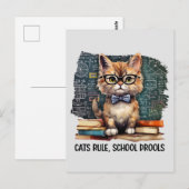 猫が多い学校 ポストカード (正面/裏面)